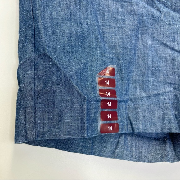 NWT Isaac Mizrahi New York Tailored Short Indigo Chambray Size 14 - Picture 4 of 9
